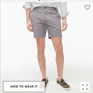 J. Crew mens 7” gray shorts size 34W